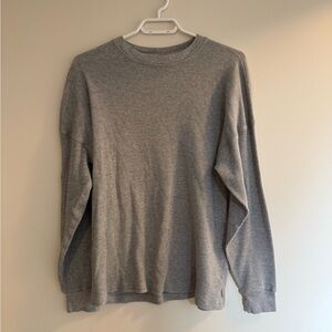 TNA Heather Grey Waffle Thermal Crew